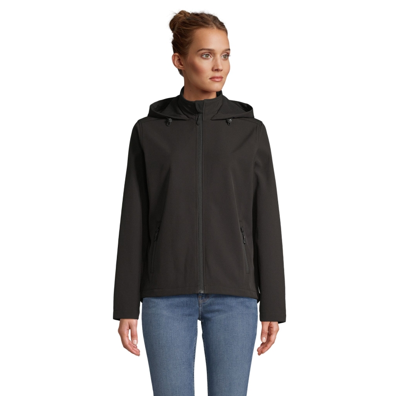 VESTE CAPUCHE SOFTSHELL FEMME