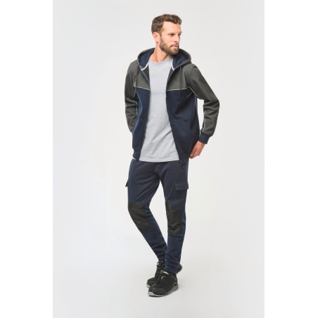 Veste molleton bicolore zippée à capuche écoresponsable unisexe