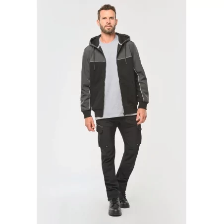 Veste molleton bicolore zippée à capuche écoresponsable unisexe