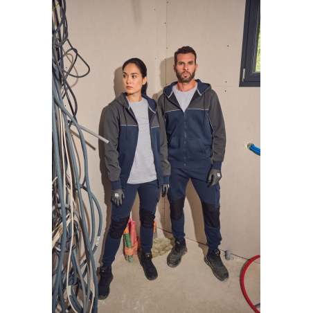 Veste molleton bicolore zippée à capuche écoresponsable unisexe