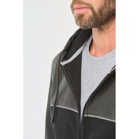 Veste molleton bicolore zippée à capuche écoresponsable unisexe