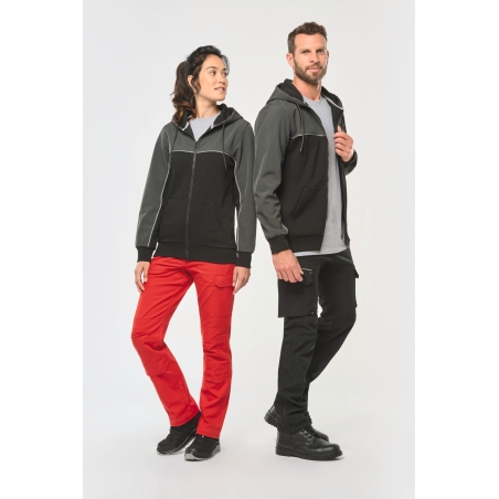 Veste molleton bicolore zippée à capuche écoresponsable unisexe