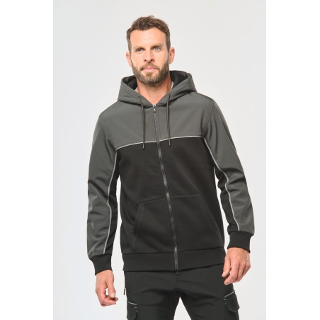 Veste molleton bicolore zippée à capuche écoresponsable unisexe