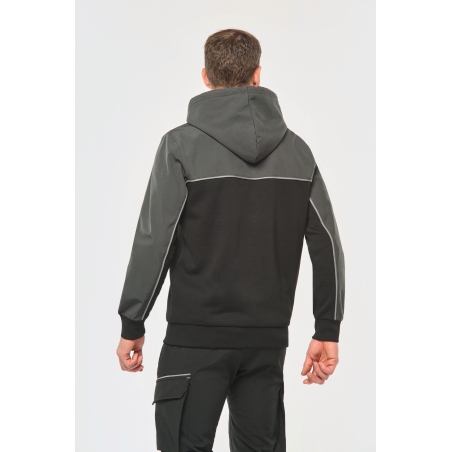 Veste molleton bicolore zippée à capuche écoresponsable unisexe