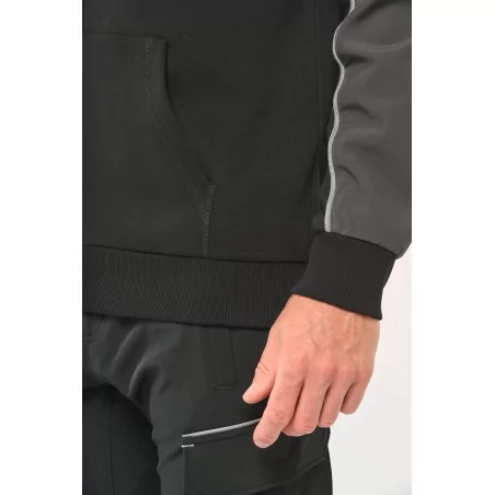Veste molleton bicolore zippée à capuche écoresponsable unisexe