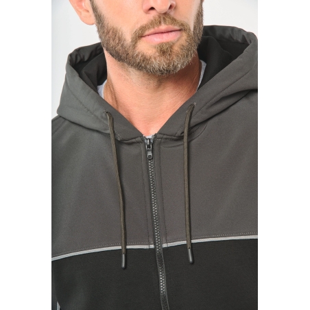 Veste molleton bicolore zippée à capuche écoresponsable unisexe