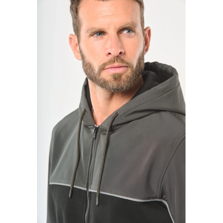 Veste molleton bicolore zippée à capuche écoresponsable unisexe