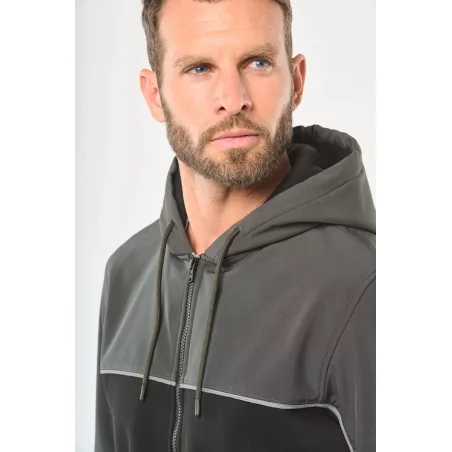 Veste molleton bicolore zippée à capuche écoresponsable unisexe
