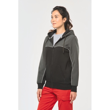 Veste molleton bicolore zippée à capuche écoresponsable unisexe