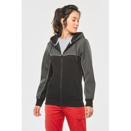 Veste molleton bicolore zippée à capuche écoresponsable unisexe