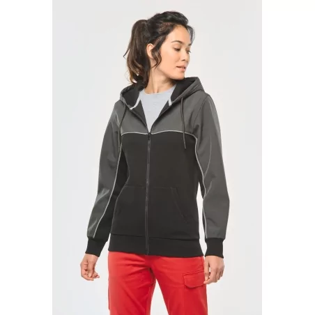 Veste molleton bicolore zippée à capuche écoresponsable unisexe