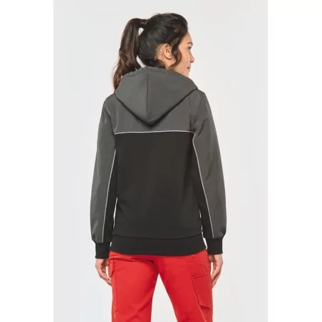 Veste molleton bicolore zippée à capuche écoresponsable unisexe