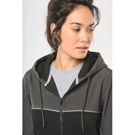 Veste molleton bicolore zippée à capuche écoresponsable unisexe