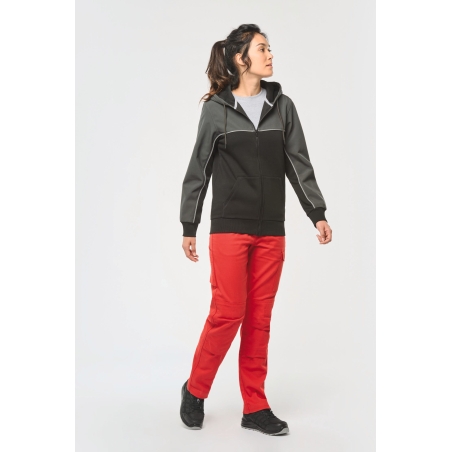 Veste molleton bicolore zippée à capuche écoresponsable unisexe