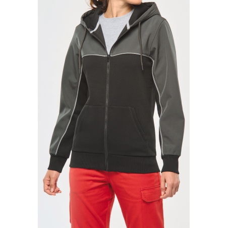 Veste molleton bicolore zippée à capuche écoresponsable unisexe