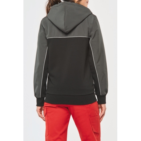 Veste molleton bicolore zippée à capuche écoresponsable unisexe