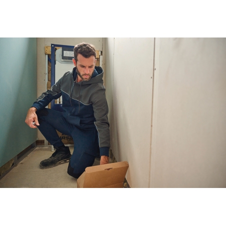 Veste molleton bicolore zippée à capuche écoresponsable unisexe