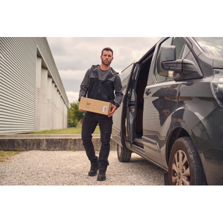 Veste molleton bicolore zippée à capuche écoresponsable unisexe