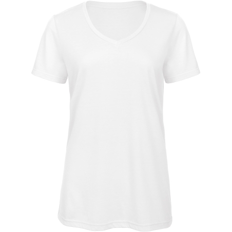 T-shirt Triblend col V Femme