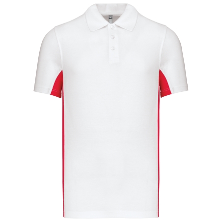 Polo piqué manches courtes bicolore homme