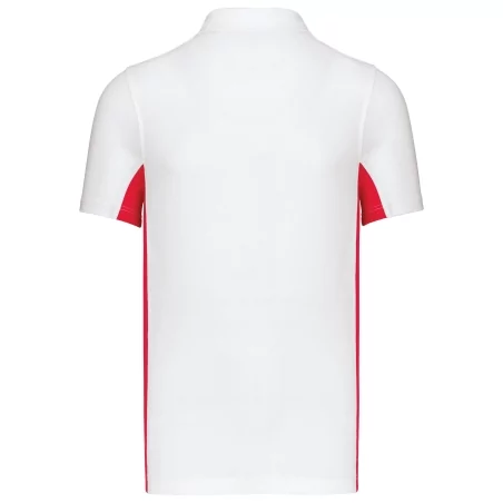 Polo piqué manches courtes bicolore homme