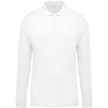 Polo piqué manches longues homme