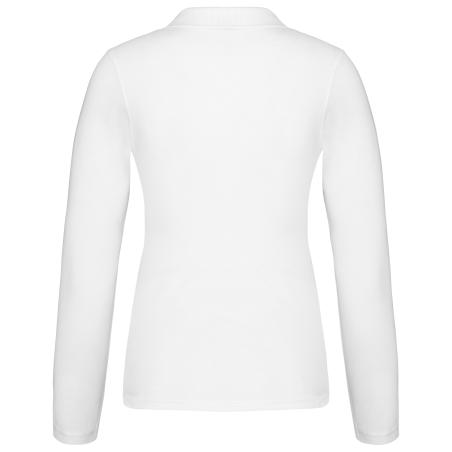 Polo piqué manches longues femme