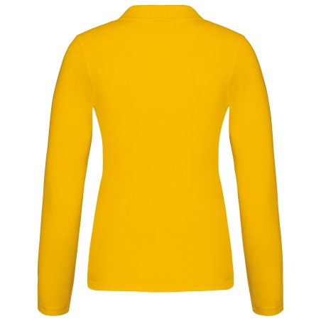 Polo piqué manches longues femme