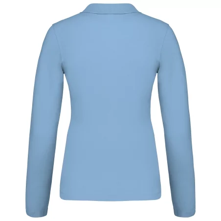 Polo piqué manches longues femme