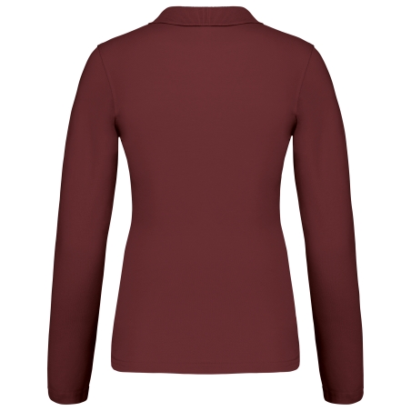 Polo piqué manches longues femme