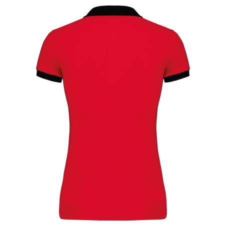 Polo piqué bicolore femme