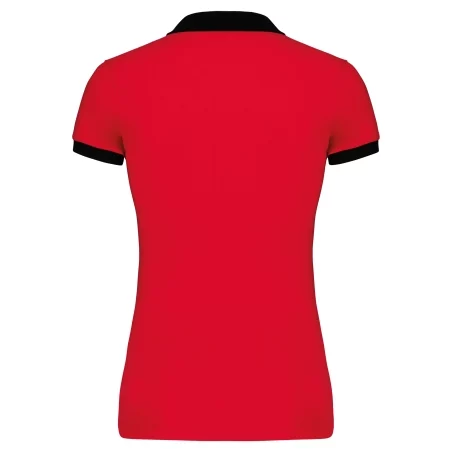 Polo piqué bicolore femme