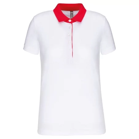 Polo jersey bicolore femme
