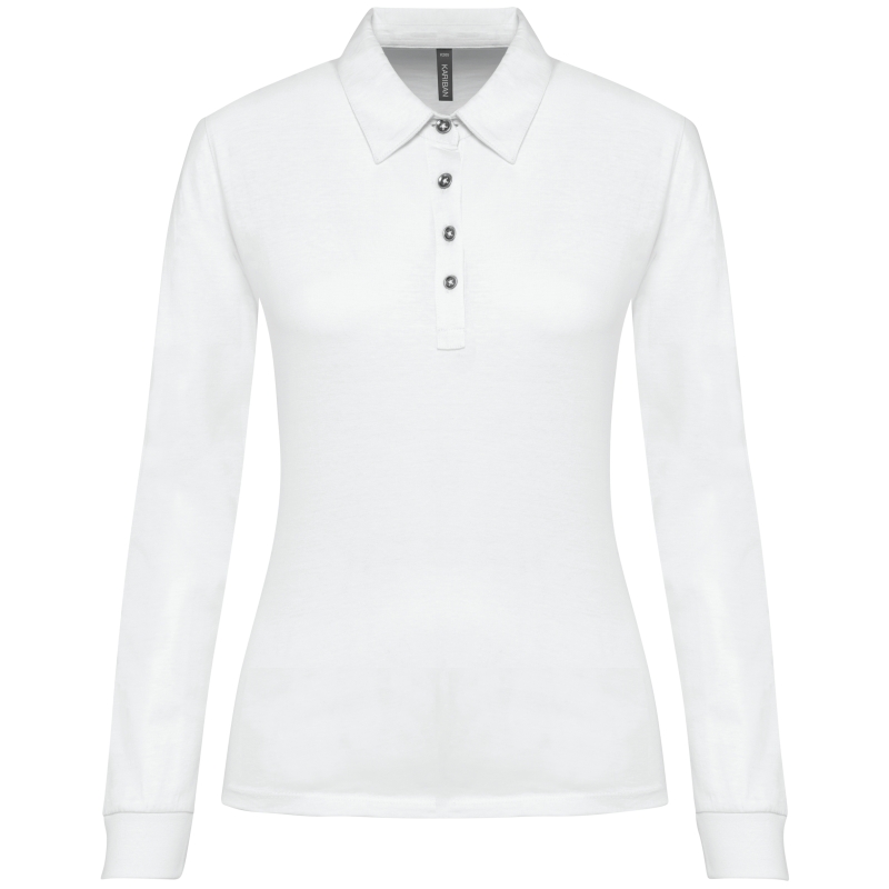 Polo jersey manches longues femme