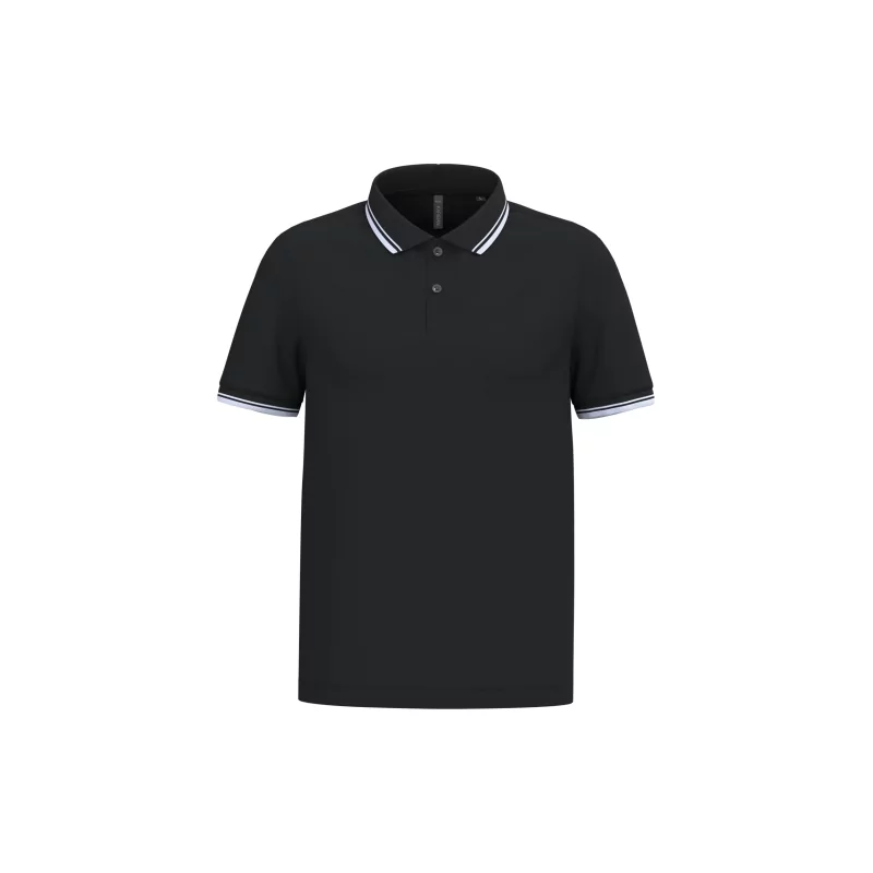 Polo homme manches courtes à liserés contrastés