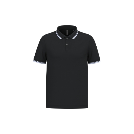 Polo homme manches courtes à liserés contrastés