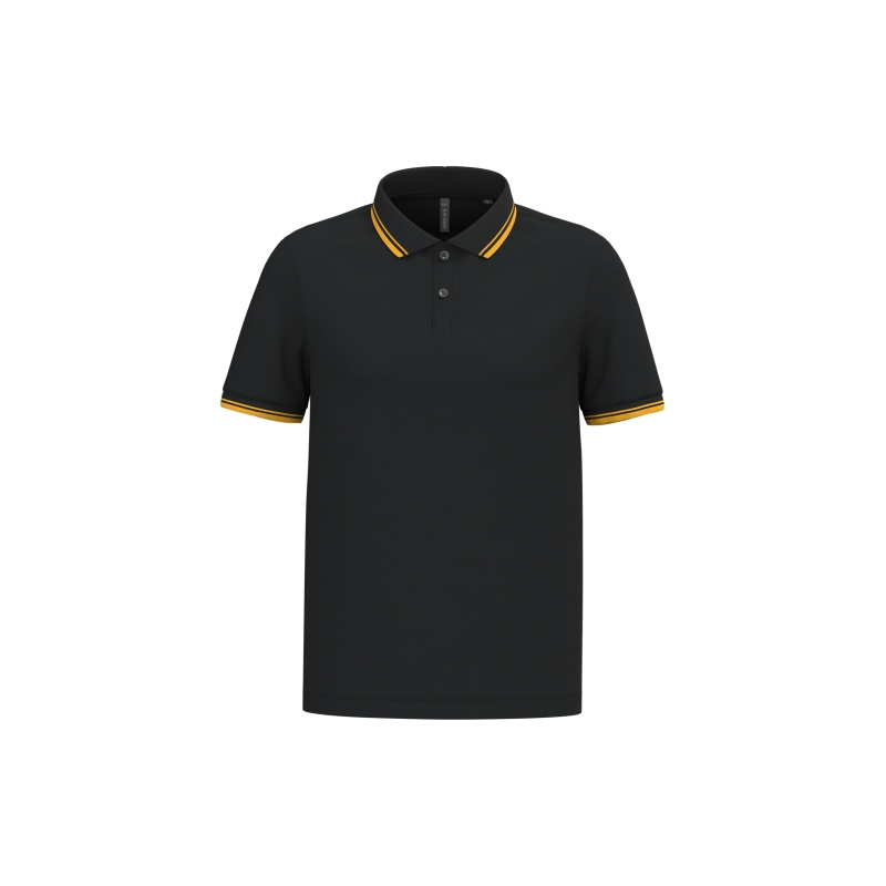 Polo homme manches courtes à liserés contrastés