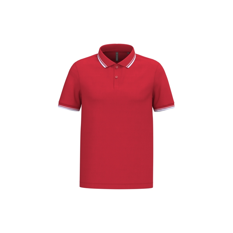 Polo homme manches courtes à liserés contrastés