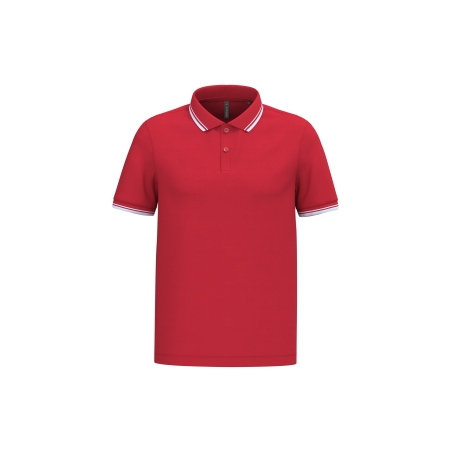 Polo homme manches courtes à liserés contrastés