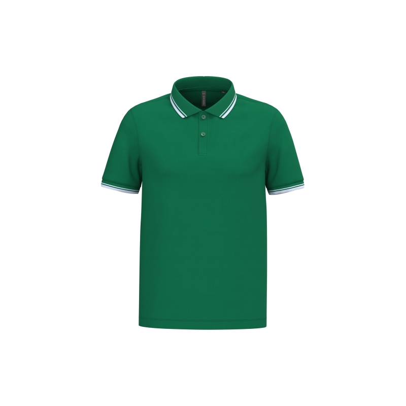 Polo homme manches courtes à liserés contrastés