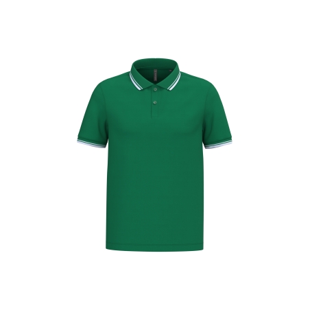 Polo homme manches courtes à liserés contrastés