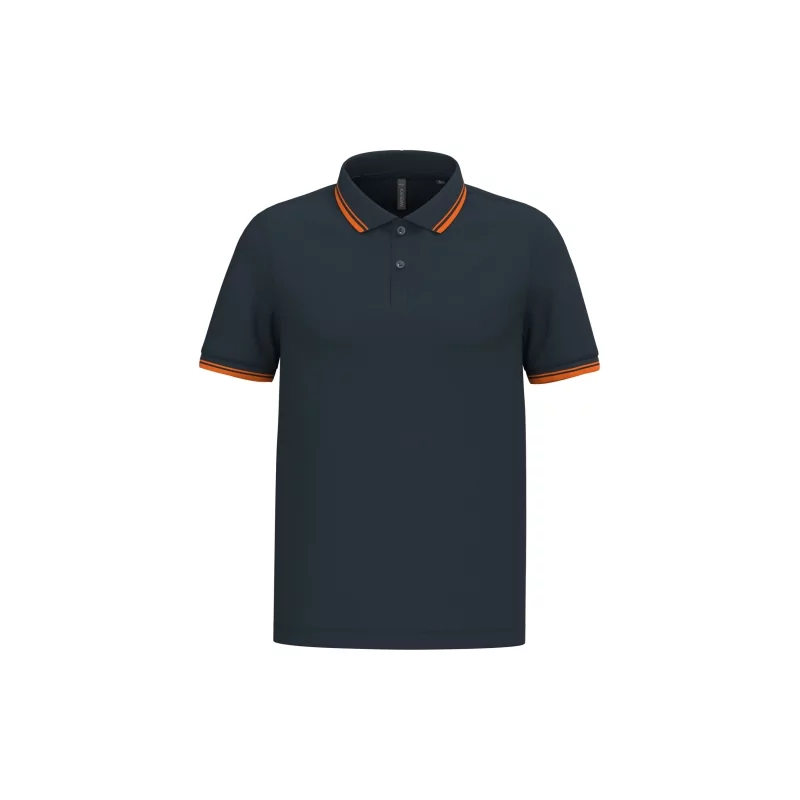 Polo homme manches courtes à liserés contrastés