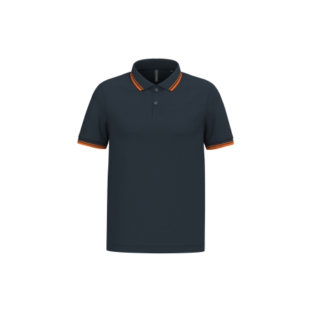 Polo homme manches courtes à liserés contrastés