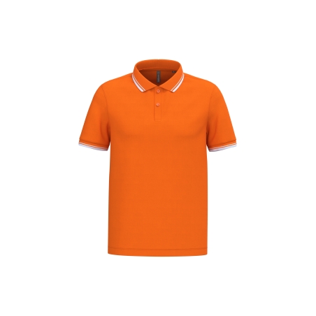 Polo homme manches courtes à liserés contrastés
