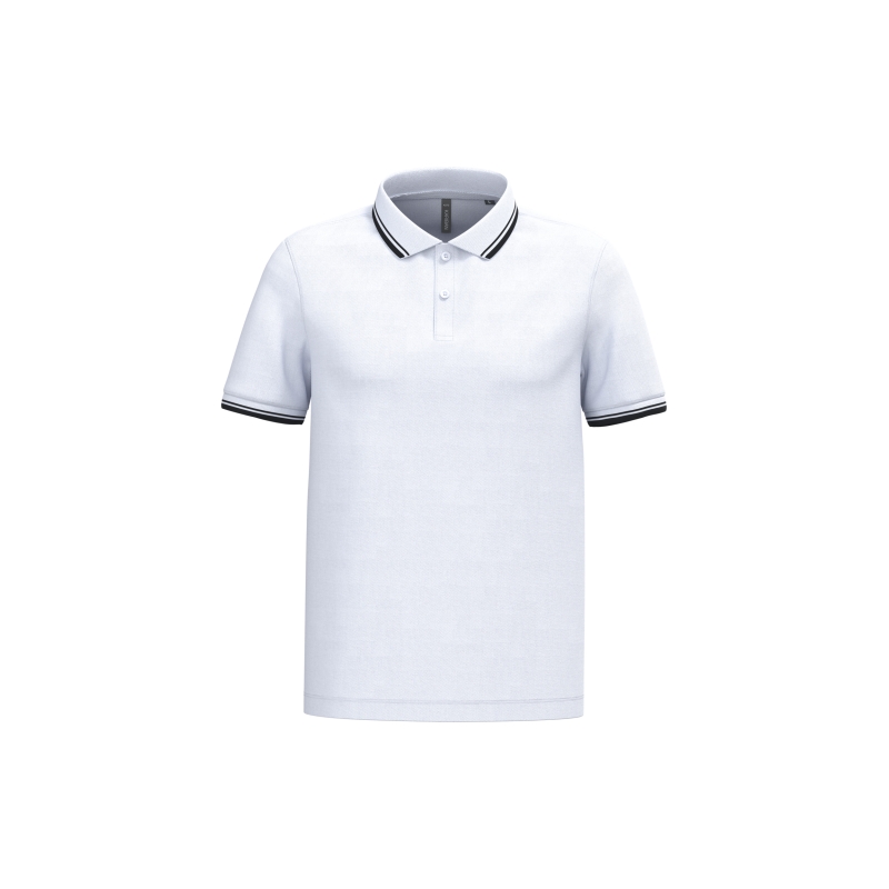 Polo homme manches courtes à liserés contrastés