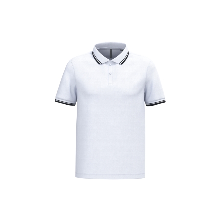 Polo homme manches courtes à liserés contrastés