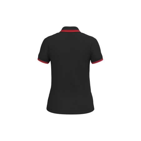 Polo femme manches courtes à liserés contrastés