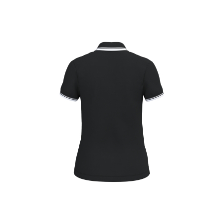 Polo femme manches courtes à liserés contrastés