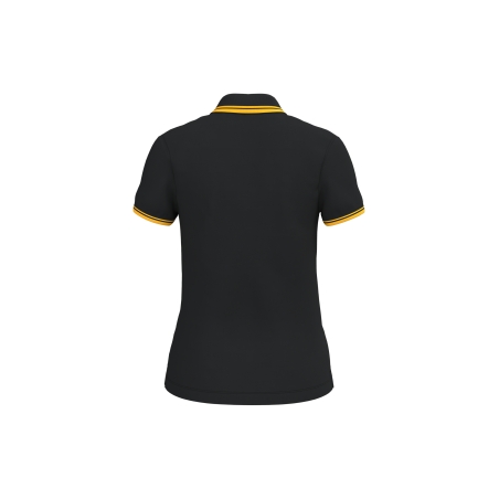 Polo femme manches courtes à liserés contrastés