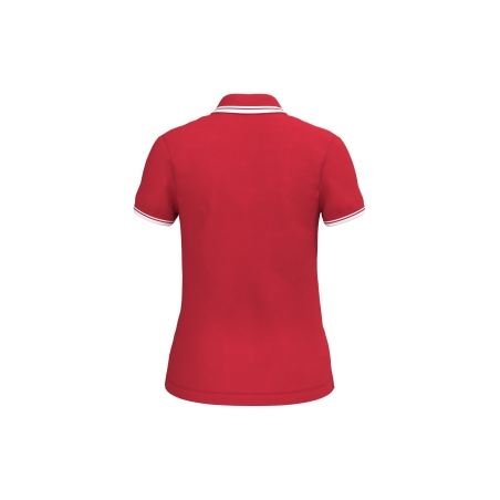 Polo femme manches courtes à liserés contrastés